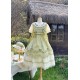 Mademoiselle Pearl Four Leaf Clover and Lime Blouse Apron Overdress JSK and Ops(Reservation/2 Colours/Full Payment Without Shipping)